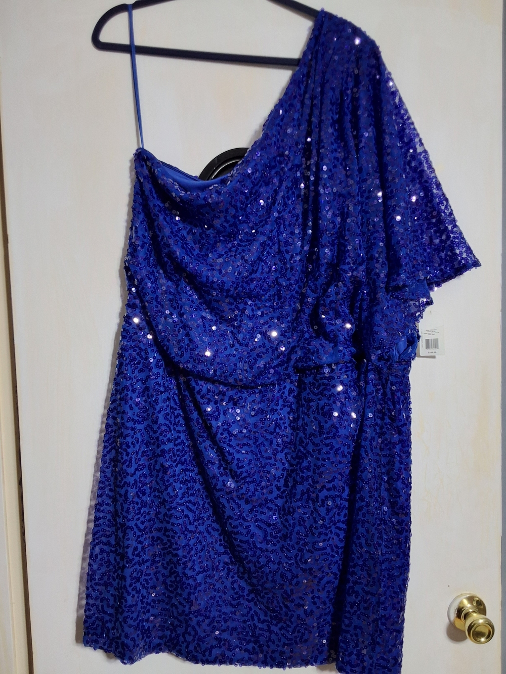 Jessica Simpson Royal Blue One-Shoulder Sequin Party Dress